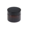 Frasco pote vidrio cosmético ámbar tapa negra 30ml