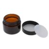 Frasco pote vidrio cosmético ámbar tapa negra 30ml